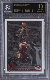 2003-04 Topps Chrome #111 LeBron James Rookie Card – BGS PRISTINE/Black Label 10